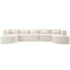 Upholstered Sofa Free Combined Sofa Couch With 2 Chaise Lounge And 5 Back Pillows For Living Room - Beige - Image 24