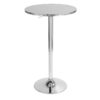 Ale - 3 Piece Bar Set Bistro Round Contemporary Adjustable Oval Footrest - Silver / Chrome - Black - Image 3
