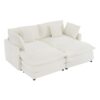 Modern Sofa Modular Sofa Couch Upholstered Corduroy L - Shape Sectional Sofa With Side Storage Pockets For Living Room - Beige - Image 22