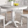 5 Pieces Dining Table And Chairs Set For 4 Persons, Kitchen Room Solid Wood Table With 4 Chairs - White - Image 29