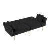 Velvet Tufted Sofa Couch With 2 Pillows And Nailhead Trim - Black - Image 8