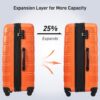3 Piece Luggage Set Hardside Spinner Suitcase With Tsa Lock 20" 24" 28" Available - Orange - Image 2