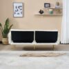 Corduroy Foldable Double Sofa Bed With Folding Armrests For Living Rooms And Small Spaces - White - Image 8