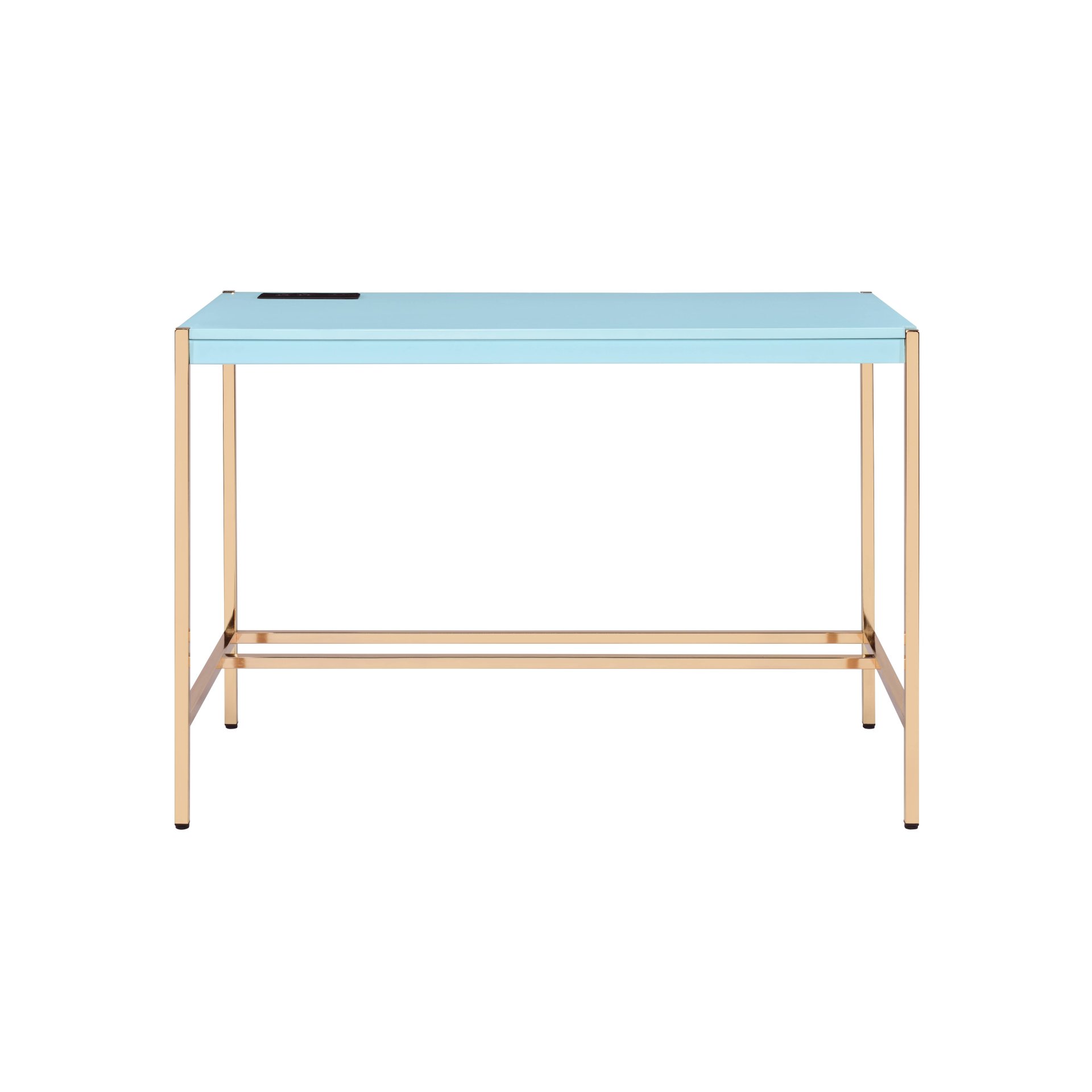 Midriaks - Writing Desk With USB - Gold / Light Blue - Image 8