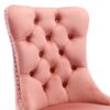 Nikki - Modern, High-End Tufted Solid Wood Contemporary Velvet Upholstered Dining Chair With Wood Legs Nailhead Trim (Set of 2) - Pink - Image 8