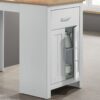 Alonzo - Small Space Counter Height Dining Table With Cabinet And Drawer Storage - Oak And White - Image 3