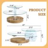 Contemporary Artistic Double Layer Coffee Table Marble And Wood Grain Collision - Transparent / White - Image 3