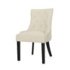 Cheney - Contemporary Dining Chair (Set of 2) Tufted Fabric Upholstery - Beige - Image 8