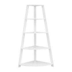 Corner Bookshelf, Bookcase, Etagere, 4 Tier, Office, Contemporary & Modern - White