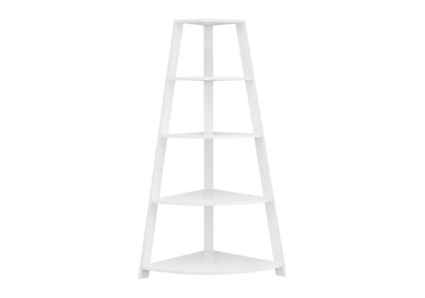 Corner Bookshelf, Bookcase, Etagere, 4 Tier, Office, Contemporary & Modern - White