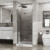 Bifold - Frameless Glass Shower Door With Pivot Swing Panel - Chrome - Image 4
