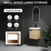 20" Wall Mounted Bathroom Vanity With Ceramic Sink And Storage Cabinet - Oak - Image 9