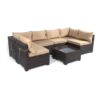 Cushion Covers For 7 Piece Wicker Sectional Sofa, 14 Pack Seat And Back Slipcovers With Zipper (Covers Only) - Khaki - Image 13