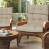 2 Piece High Back Patio Chair Cushion Set, Tufted Adirondack And Rocking Chair Cushions For Garden, Porch Or Office Use - Beige - Image 4