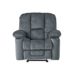 Luxurious Manual Recliner Chair With Skin-Friendly And Dual Cup Holders - Silver