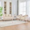 3 Piece Upholstered Sofa Set, Loveseat & 2 Accent Chairs For Small Living Spaces - Beige - Image 4