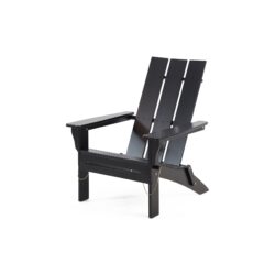 Aurascape - Outdoor Acacia Wood Foldable Adirondack Chair - Black
