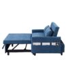 Pull Out Sleep Sofa Bed Loveseats Sofa Couch With Adjsutable Backrest, Storage Pockets, 2 Soft Pillows, USB Ports For Living Room, Bedroom, Apartment, Office - Blue - Image 24