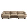 Modern U Shape Modular Sectional Sofa Couch With Movable Ottomans Convertible L Shaped Living Room Sofa - Camel - Image 10