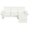 Convertible Futon Sofa Bed Futon Sofa Couch With An Adjustable Backrest, A Reversible Chaise Lounge And 2 Removable Armrest Pillows For Living Room - Beige - Image 12