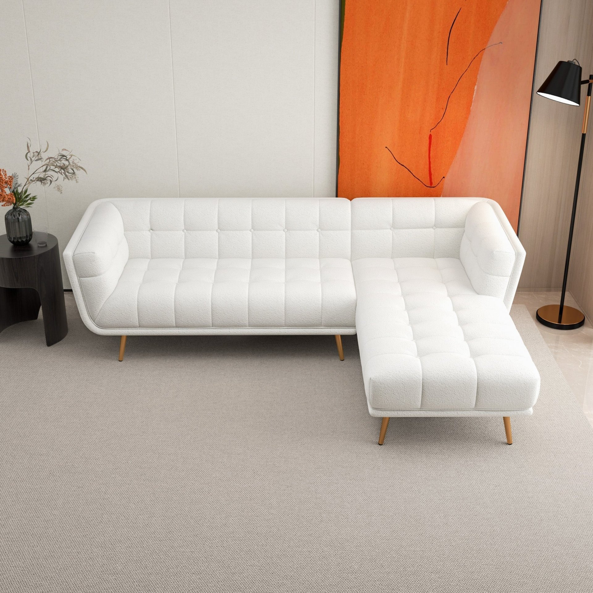 Addison - Right Sectional Sofa - Cream - Image 9
