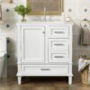 Bathroom Vanity, Modern Bathroom Cabinet With Sink Combo Set, Bathroom Storage Cabinet With A Soft Closing Door And 3 Drawers, Solid Wood Frame - White - Image 20