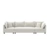 Modern Modular Sectional Oversized 4 Seat Couch Set With 4 Pillows, Minimalist Style Wide Seat Comfy Sofa - Cream - Image 2