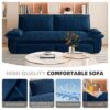 Queen Pull Out Sofa Bed, 3 In 1 Convertible Sleeper Sofa, Multi Functional Velvet Loveseat Bed - Blue - Image 12
