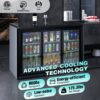 53" Beverage Refrigerators 3 Glass Door Back Bar, 480 Cans Cooler, Commercial Beer Wine And Drink Fridge, 11.3 Cu.Ft - Black - Image 6
