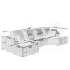 Modern Minimalist U - Shape Modular Sectional Sofa Sleeper - Black - Image 2