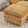 Modern Deep 3 Seat Sofa Couch With Ottoman, Polyester Sofa Sleeper Comfy Upholstered Furniture For Living Room - Yellow - Image 8