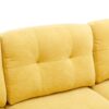 Modern Velvet L - Shape Convertible Sectional Sofa With Movable Ottoman - Yellow - Image 21