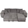 Modern L-Shape 3 Seat Reversible Sectional Couch, Pull Out Sleeper Sofa With Storage Chaise And 2 Stools For Living Room Furniture Set - Knox Charcoal - Image 10