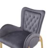 Velvet Fabric Counter Height Bar Stools (Set of 2) With Legs And Footrests, 28.75" - Gray - Image 15
