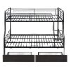 Full Long Over Queen Bunk Bed With 2 Drawers - Black - Image 2