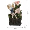 Decorative 3 Tier Tabletop Water Fountain With Fairy And LED Light, Angel Girl With Flower Design, For Indoor Tabletop And Outdoor - Pink / Green - Image 10