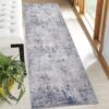 Marfi - 2' X 8' Abstract Runner Rug - Silver / Blue - Image 2