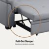 Lexi - Vegan Leather Modern Reversible Sleeper Sectional Sofa With Storage Chaise - Gray - Image 16