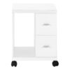 Office, File Cabinet, Printer Cart, Rolling File Cabinet, Mobile, Storage, Contemporary & Modern - White - Image 2