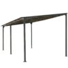 Outdoor Wall Mounted Gazebo With Sloped Roof Design, Uv Protection, And Durable Iron Frame - Gray - Image 6