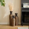 3 Piece Set Of Decorative Floor Vases, Classic And Neat Floor Vases With High Independent Flower Racks, Artificial Vine Vases, Home Decoration Flower Racks - Beige / Black - Image 11
