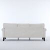 Rolled Arm Sofa With Nailhead Trim 3 Seater Upholstered Couch With Wooden Legs For Living Room Or Bedroom Deep Seat Design - Beige - Image 5