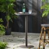 Outdoor Round Rattan Bar Table With Iron Frame - Multi Brown - Image 5