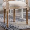 French Vintage Upholstered Fabric Dining Armchair (Set of 2) - Beige - Image 3