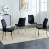 Medieval Modern Dining Chairs With Cushions And Metal Legs Material (Set of 4) - Black - Image 5