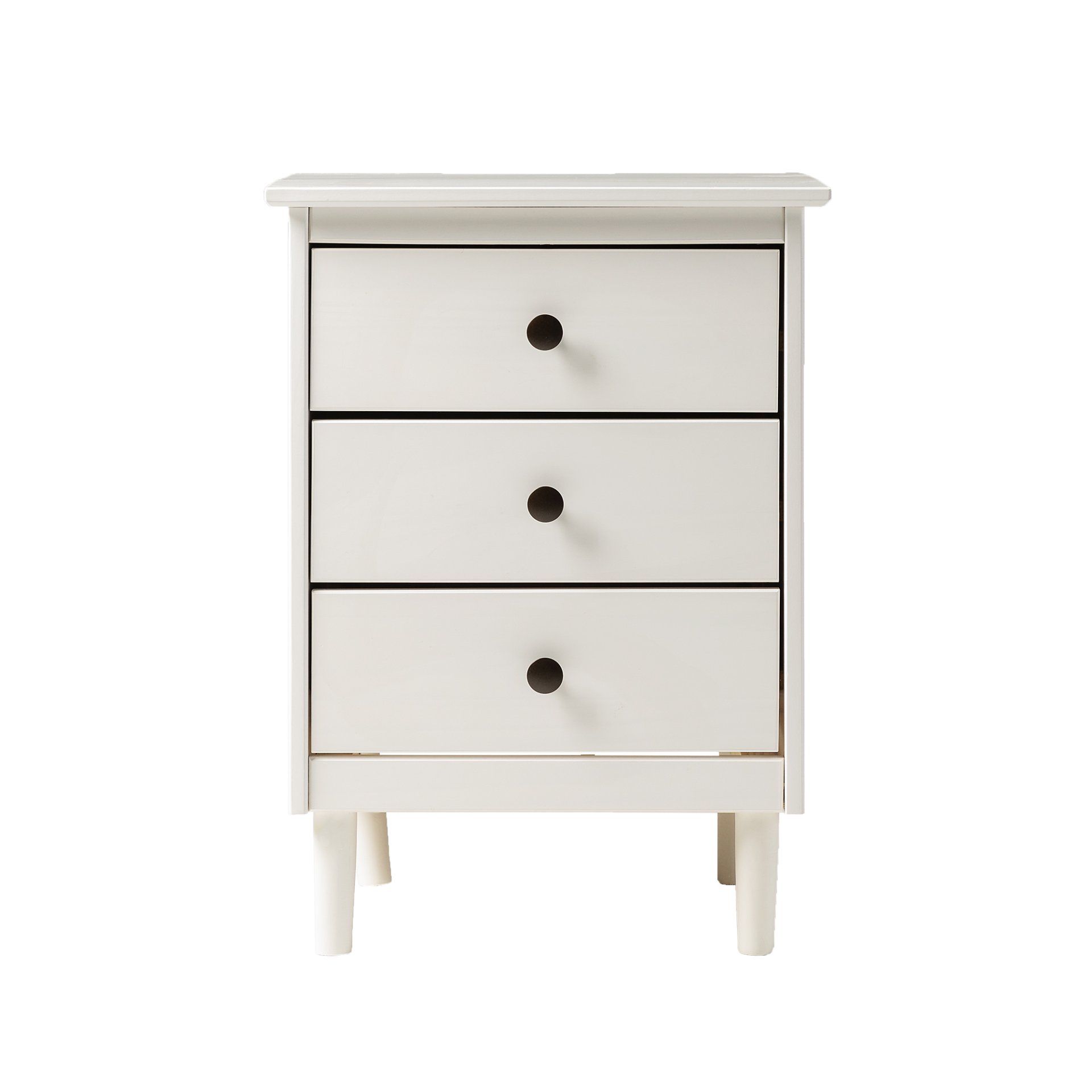 Classic 3 Drawer Solid Wood Nightstand - White - Image 5