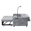 Modern Loveseat Pull Out Sofa Bed With Adjustable Backrest, Two Cup Holders, A Phone Holder, Three Charging Ports And Side Storage Pockets For Living Room - Gray - Image 24