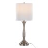 Sawyer - Contemporary Table Lamp (Set of 2) Built In USB Port - Nickel / White - Image 3