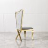 Gorgeous Streamlined High Back Fabric Stainless Steel Dining Chair (Set of 2) - Gold / Gray - Image 4