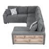 U-Shaped Sectional Sofa Pull-Out Sofa Bed With Two USB Ports, A Storage Chaise Lounge And Four Back Pillows For Living Room - Gray - Image 19